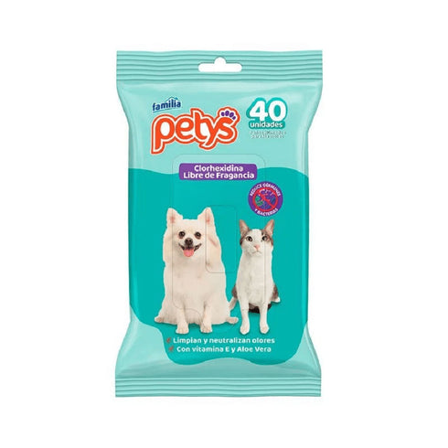 PANITOS HUMEDOS PETYS 40U CLORHEXIDINA